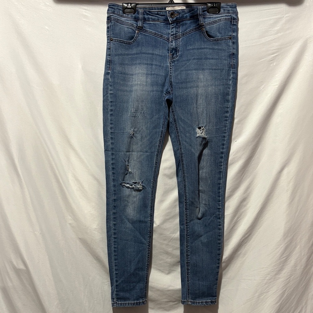 Ardene Blue Distressed Skinny Jeans LL124